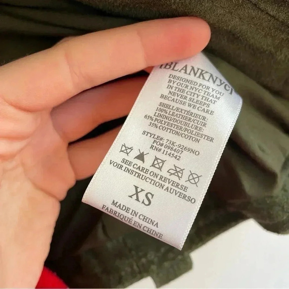 Blank NYC Free People Green Suede Moto Jacket 100% Leather Boho Womens Coat XS - Picture 12 of 16